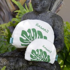Canvas Pouches Monstera Leaves Green Canvas Pouches Monstera Leaves Green